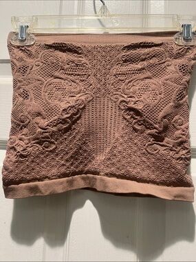 Free People Rose Brown Crochet Knit Strapless Tube Top
